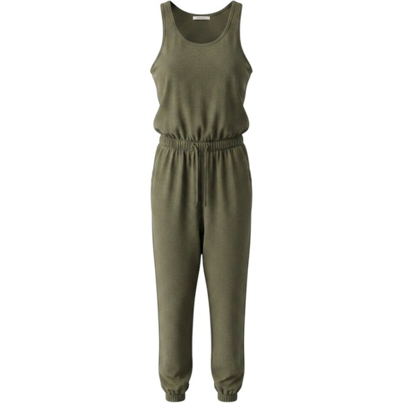 Universal Thread Pants - Universal Thread Olive Green Cotton Sleeveless Jogger Jumpsuit Medium Tassel Tie
